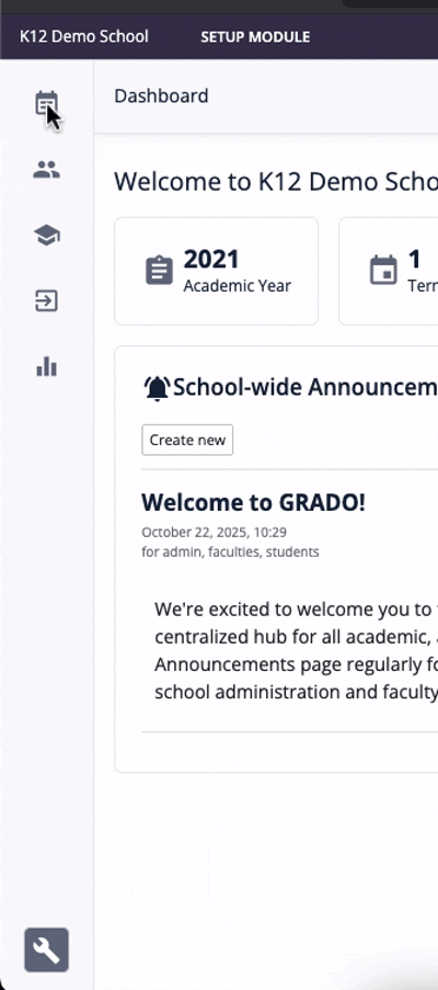 Admin portal side pane